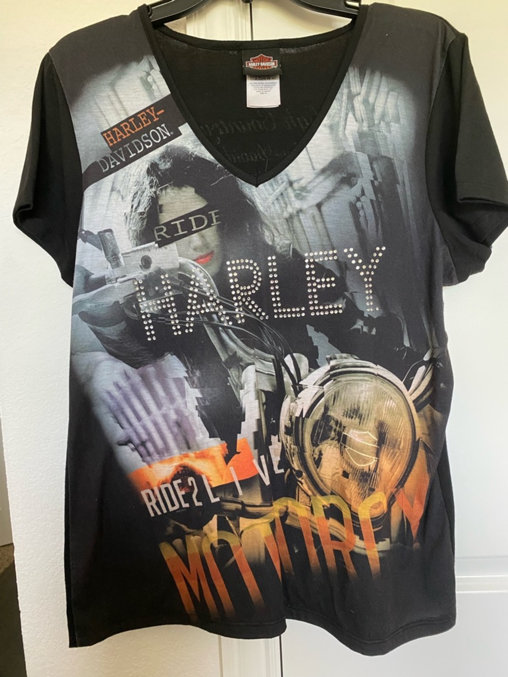 Harley-Davidson Black Tee with Orange Logo